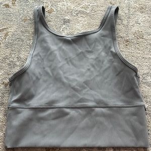 Grey lululemon power pivot ribbed tank top. Size 8.